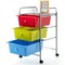 3 Drawers Metal Rolling Storage Cart with 4 Universal Casters Perfect Choice for Home or Office